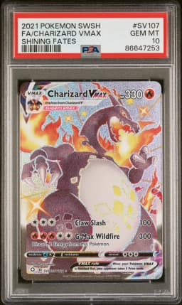 2021 #SV107 Full Art/Charizard Vmax PSA 10 Sword & Shield Shining Fates