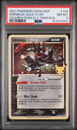2021 #144 Greninja-Gold Star PSA 8 Swsh Black Star Promo