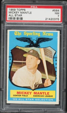 1959 #564 Mickey Mantle PSA 7 Topps Baseball