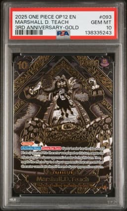 2025 #093 Marshall D. Teach PSA 10 One Piece OP12-Legacy of the Master