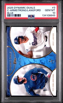 2025 #3 Pete Crow-Armstrong/Wyatt Langford PSA 10 Topps Dynamic Duals