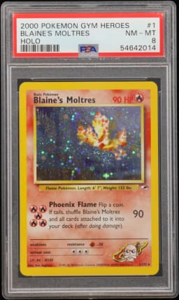 2000 #1 Blaine's Moltres PSA 8 Gym Heroes