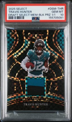 2025 #DSM-THR Travis Hunter PSA 10 Panini Select Draft Selections Memorabilia