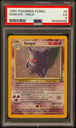 1999 #5 Gengar-Holo PSA 5 Fossil