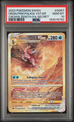 2023 #GG67 Full Art/Origin Forme Palkia Vstar PSA 10 Sword and Shield Crown Zenith