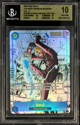 2025 #OP06119 Sanji MANGA ART SEC BGS 10 One Piece Card Game ONE PIECE CARD THE BEST Premium Booster Vol. 2