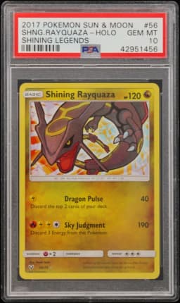 2017 #56 Shining Rayquaza-Holo PSA 10 Sun & Moon Shining Legends