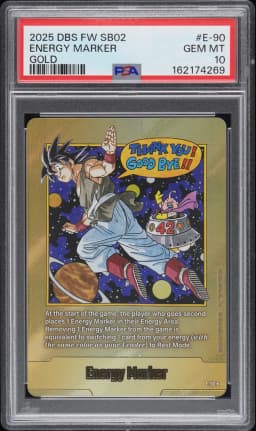 2025 #E-90 Energy Marker PSA 10 Dragon Ball Super Card Game Fusion World Manga Booster 02