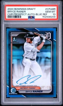 2024 #CPABR Bryce Rainer PSA 10 Bowman Draft Chrome Prospect Autographs