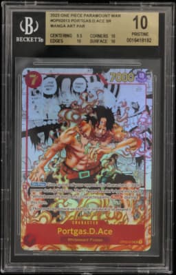 2023 #OP02013 Portgas.D.Ace MANGA ART SR BGS 10 One Piece Card Game Paramount War