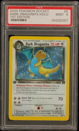 2000 #5 Dark Dragonite-Holo 1st Edition PSA 9 Rocket