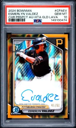 2024 #CPAEV Esmerlyn Valdez PSA 10 Bowman Chrome Prospect Autographs