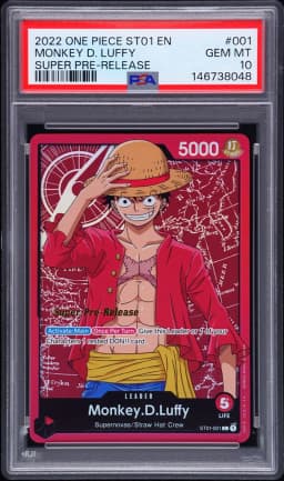 2022 #001 Monkey D. Luffy PSA 10 Starter Deck ST01-Straw Hat Crew One Piece