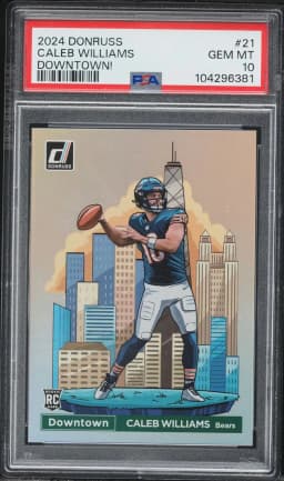 2024 #21 Caleb Williams PSA 10 Panini Donruss Downtown! Football