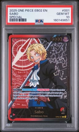 2025 #001 Sabo PSA 10 One Piece EB02-Extra Booster -Anime 25th Collection-