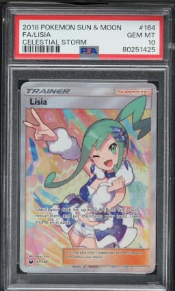 2018 #164 Full Art/Lisia PSA 10 Sun & Moon Celestial Storm Pokemon