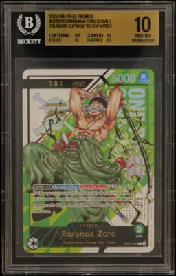 2025 #OP12020 Roronoa Zoro SERIAL L/(Treasure Cup Nov. '25 Top 4 Prize) BGS 10 One Piece Card Game Promos