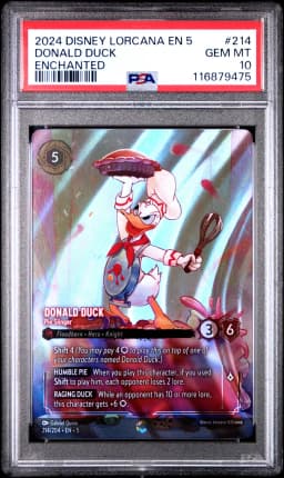 2024 #214 Donald Duck - Pie Slinger PSA 10 Disney Lorcana EN 5-Shimmering Skies