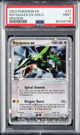 2003 #97 Rayquaza EX-Holo PSA 9 EX Dragon Pokemon