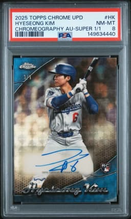 2025 #HK Hyeseong Kim PSA 8 Topps Chrome Update Chromeography Autographs