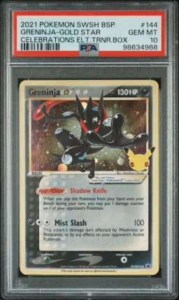 2021 #144 Greninja-Gold Star PSA 10 Swsh Black Star Promo