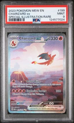 2023 #199 Charizard EX PSA 9 Mew EN-151