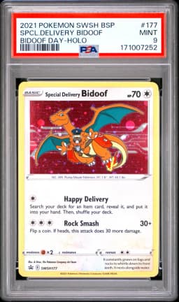 2021 #177 Special Delivery Bidoof-Holo PSA 9 Sword & Shield Black Star Promos