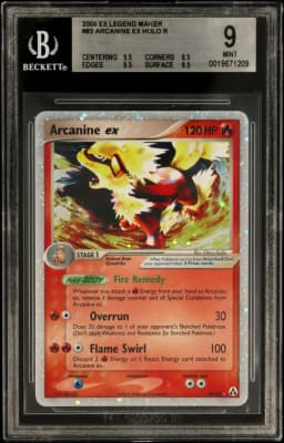 2006 #83 Arcanine EX HOLO R BGS 9 EX Legend Maker
