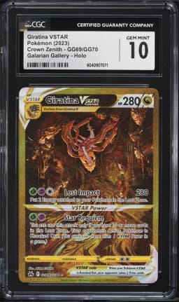 2023 #GG69 Full Art/Giratina Vstar CGC 10 Sword and Shield Crown Zenith Pokemon