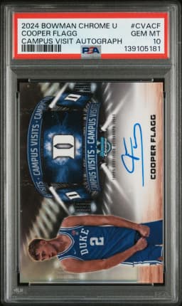 2024 #CVACF Cooper Flagg PSA 10 Bowman Chrome University Campus Visit Autographs