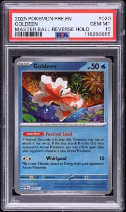 2025 #020 Goldeen Master Ball Reverse Holo PSA 10 Pre EN-Prismatic Evolutions Pokemon