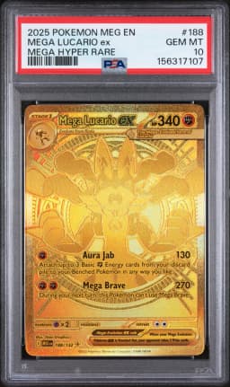 2025 #188 Mega Lucario EX PSA 10 Meg EN-Mega Evolution