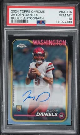 2024 #RAJDA Jayden Daniels PSA 10 Topps Chrome Rookie Autographs Variations Football