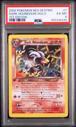 2002 #7 Dark Houndoom-Holo 1st Edition PSA 6 Neo Destiny