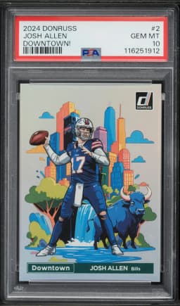 2024 #2 Josh Allen PSA 10 Panini Donruss Downtown! Football