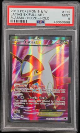 2013 #112 Full Art/Latias EX PSA 9 Black & White Plasma Freeze