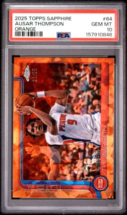 2025 #64 Ausar Thompson PSA 10 Topps Chrome Sapphire Edition