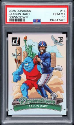 2025 #14 Jaxson Dart PSA 10 Panini Donruss Downtown! Football