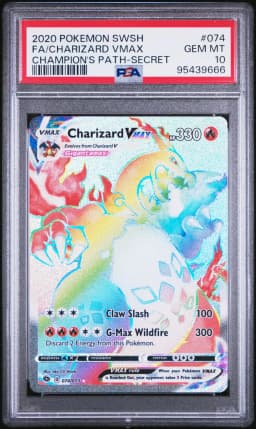 2020 #074 Full Art/Charizard Vmax PSA 10 Sword & Shield Champion's Path Pokemon