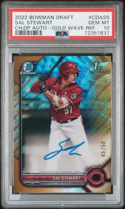 2022 #CDASS Sal Stewart PSA 10 Bowman Draft Chrome Draft Pick Autographs