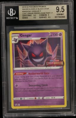 2019 #SWSH241 Gengar P/(Lost Origin Prerelease participation) BGS 9.5 Sword and Shield Black Star Promos