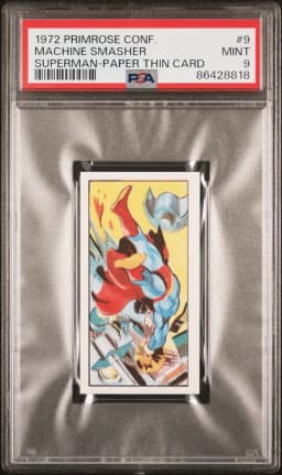 1972 #9 Machine Smasher PSA 9 Primrose Confectionery Superman Paper Thin Card