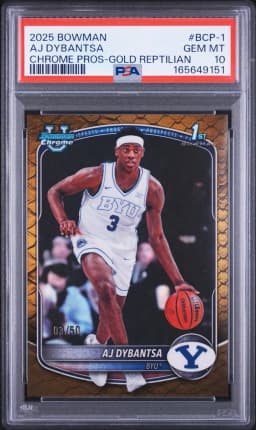 2025 #BCP-1 AJ Dybantsa PSA 10 Bowman Chrome Prospects