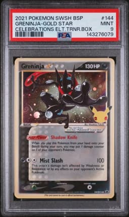 2021 #144 Greninja-Gold Star PSA 9 Swsh Black Star Promo