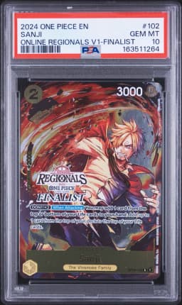 2024 #102 Sanji PSA 10 One Piece Online Regionals Pack 2024 Vol.1