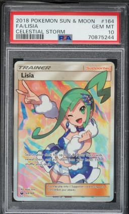 2018 #164 Full Art/Lisia PSA 10 Sun & Moon Celestial Storm Pokemon