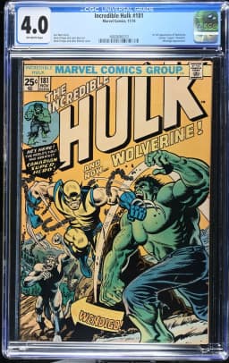 1974 #NA 1974 Incredible Hulk #181 CGC 4 Marvel Comics CGC 4