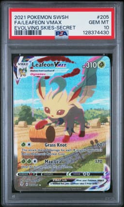 2021 #205 Full Art/Leafeon Vmax PSA 10 Sword & Shield Evolving Skies