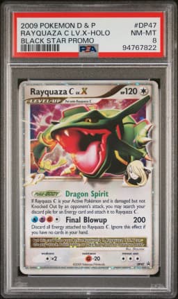 2009 #DP47 Rayquaza C LV.X-Holo PSA 8 Diamond & Pearl Black Star Promo