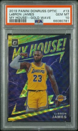 2019 #13 LeBron James PSA 10 Panini Donruss Optic My House!